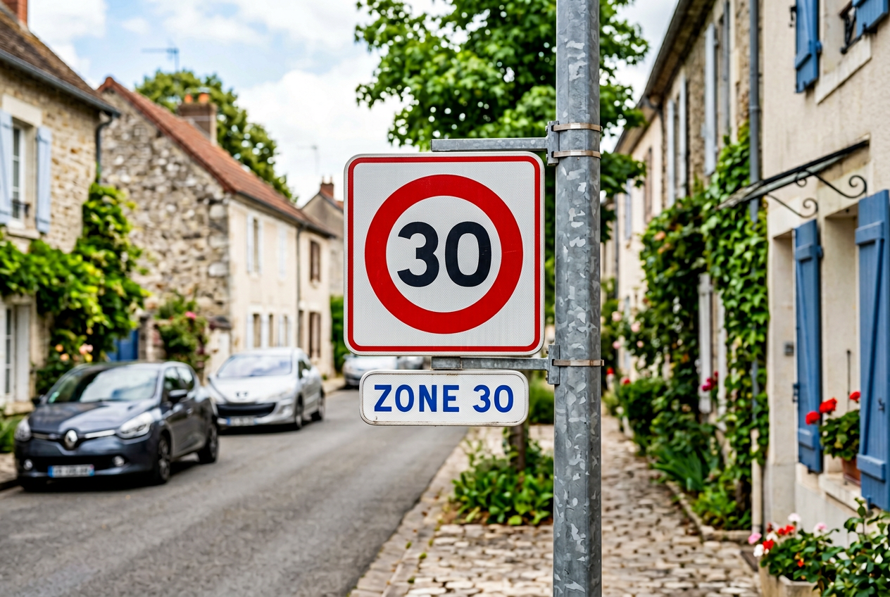 Panneau zone 30 : rouler à 65 km/h y constitue déjà un excès de 30 à 40 km/h