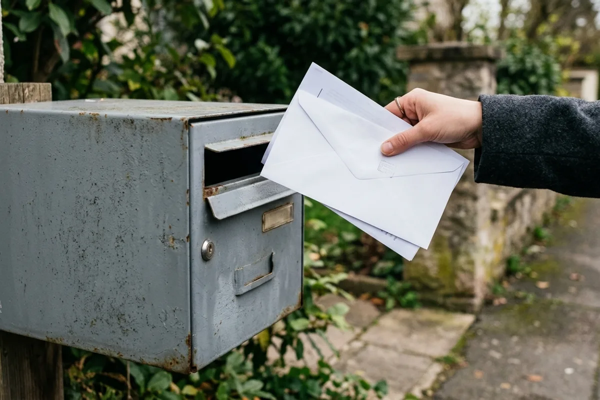 Avis de contravention ANTAI reçu par courrier postal glissé dans une boîte aux lettres
