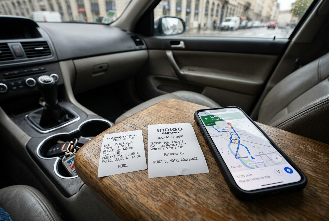 Réunir les preuves pour contester Ticket d'horodateur et justificatif de paiement utilisés comme preuves pour contester une amende de stationnement