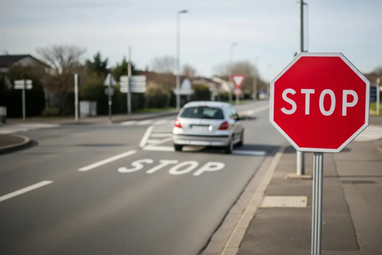 Griller un stop : amende, retrait de points et contestation