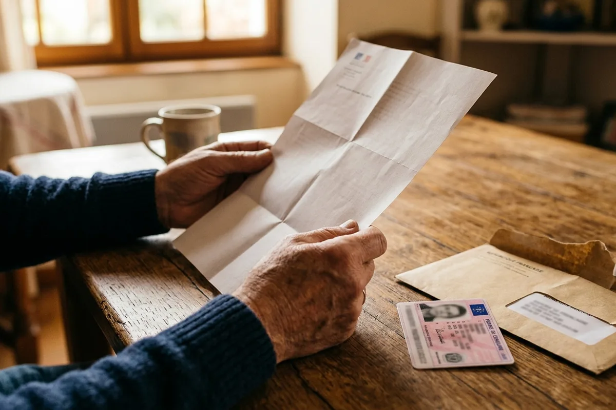 Télépoints : ancien service à code confidentiel envoyé par courrier courrier administratif avec permis de conduire et enveloppe, ancien service Télépoints à code confidentiel