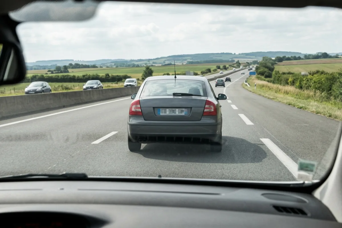 Voiture radar banalisée circulant sur autoroute voiture radar banalisée sur autoroute