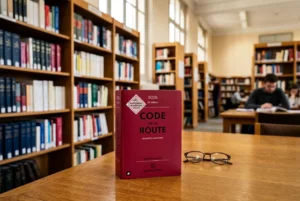 Code de la route Dalloz édition 2026 posé sur une table de bibliothèque