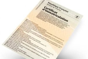 Certificat d'immatriculation français (carte grise) de la République Française, Ministère de l'Intérieur