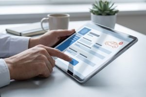 Requête en exonération, formulaire ANTAI rempli sur une tablette numérique